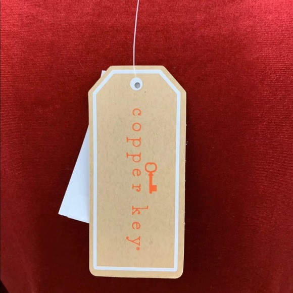 New Copper Key Girls Velvet Dress Red Medium - Picture 3 of 7